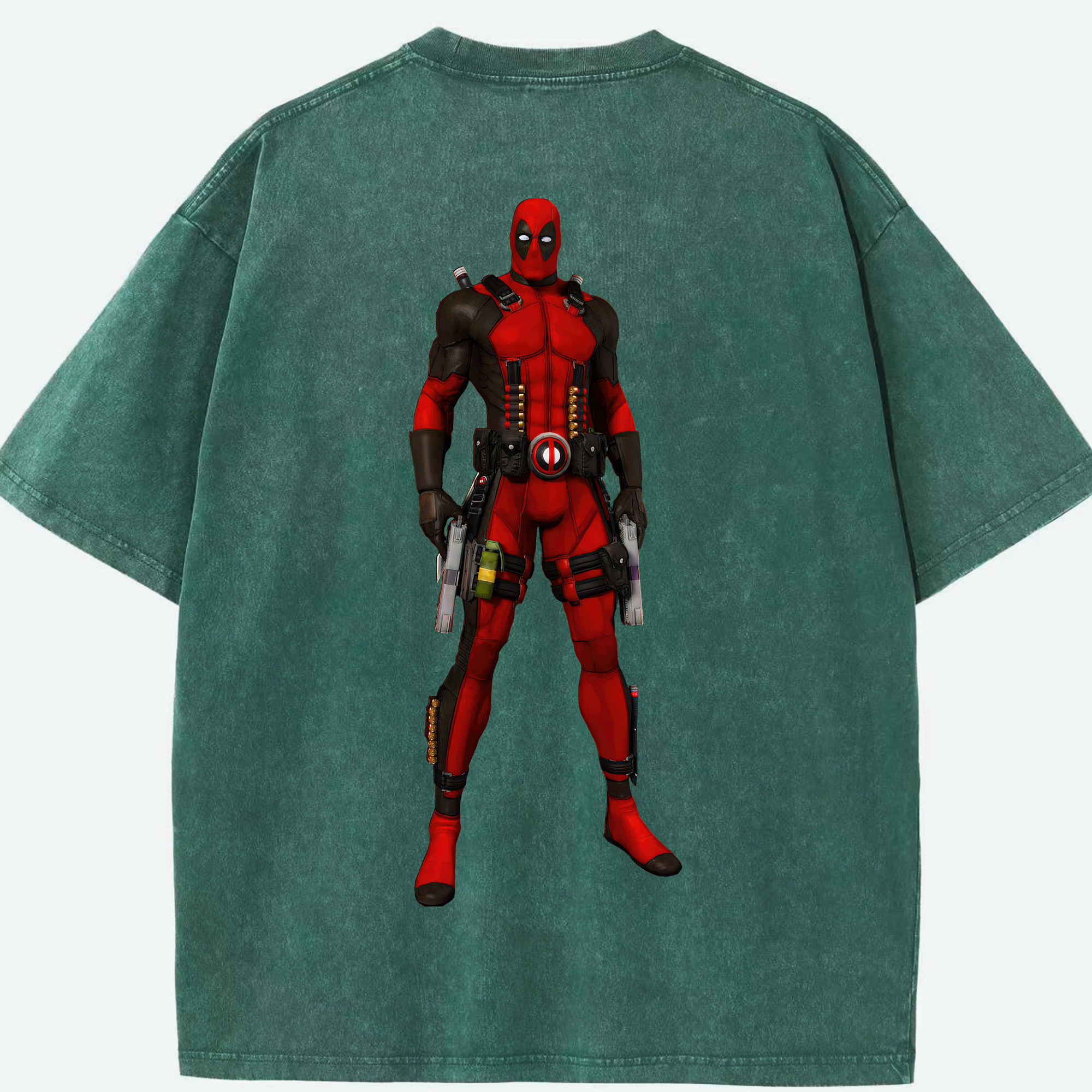 （画像用） Deadpool デッドプール 綿100% ヴィンテージ風 半袖Tシャツ（背面プリント）